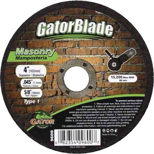 Gator Blade Thin Cut Type 1 4'' x 0.045'' x 5/8'' Masonry Cut-Off Wheel 9600 - main