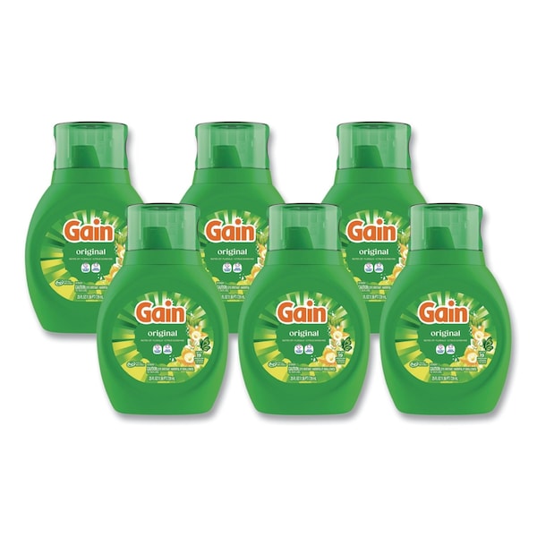 Gain Laundry Detergent, 25 oz Bottle, Liquid, Gain Original, 6 PK 12783 - main