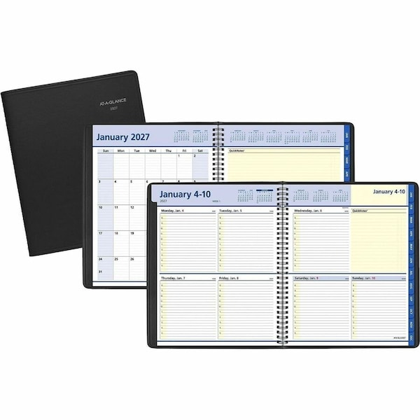 At-A-Glance QuickNotes Weekly/Monthly Appointment Book, 10 x 8, Black, 2022 760105 - main