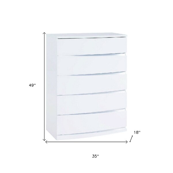 Homeroots 32" Exquisite White High Gloss Chest 329633 - main