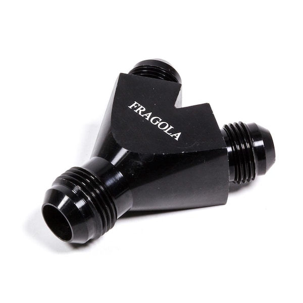 Fragola 900611-BL 10 AN Male x 8 AN Male Outlets Billet Flare to Flare Y-Fitting - Black FRG900611-BL - main