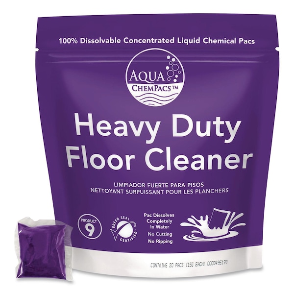 Diversey Aqua ChemPacs Heavy Duty Floor Cleaner, Lavender Scent, 100PK 9320928 - main
