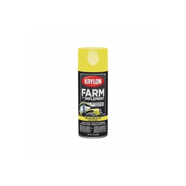 Krylon FARM & IMPLEMENT PAINT, 12 OZ CONTAINER, LIQUID FORM, YELLOW CATERPILLAR K01819 - main