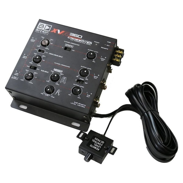 Banda 3-Way Electronic Car Crossover with either two- or three-way system setups with rear fader control. XVR360 - main