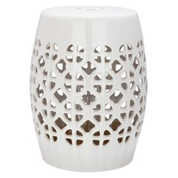 Safavieh Ceramic Circle Lattice Garden Stool, Cream ACS4508B - main