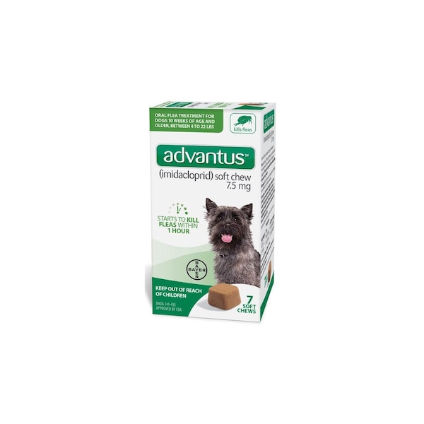 Elanco Us Advantus Soft Chew Flea Treatment for Dogs 4-22-Lbs. 7 Doses 85274341 - main