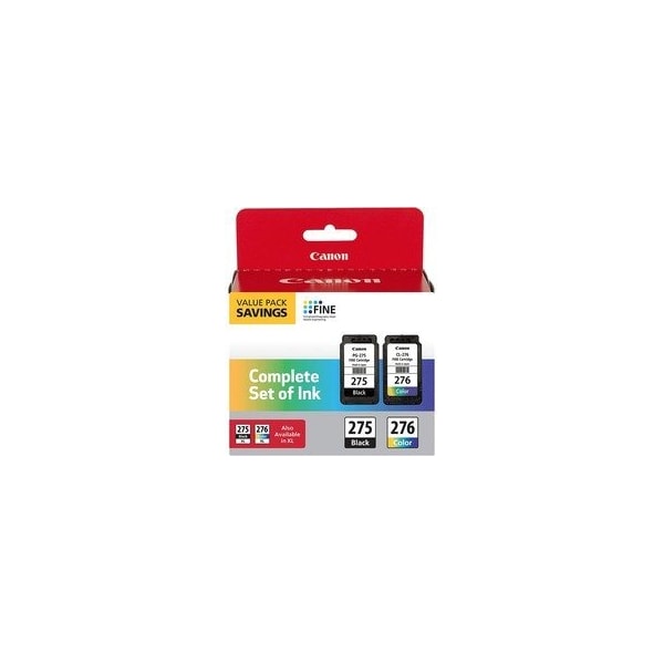 Canon PG275CL276VP Original Inkjet Ink Cartridge, Multicolor, 5.6 mL Black, 6.2 mL Color, 12PK 4988C005 - main