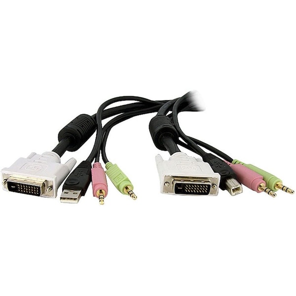 Startech.Com Cable de 3m para Switch Conmutador KVM 4en1 DVI-D Dual Link Doble Enlace USB con Audio Micrófono DVID4N1USB10 - main