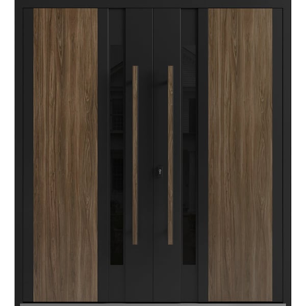 Vdomdoors Aluminum Double Doors Dekton 0163 Venezia Noce Entry Door Painted (W72xH96) Left hand Outswing DEKTON0163DEXD-VEN-W72xH96-LH-O - main