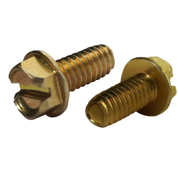 Newport Fasteners #12-24 x 1/2 in, Zinc Yellow Steel Flange Hex Head Slotted Drive, 1000 PK 229310-1000 - main
