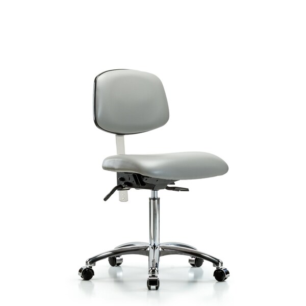 Blue Ridge Ergonomics Med Bench Chair, Vinyl, Cast, Dov, CL100, No Arms, 22" to 29" Height, Dove BR-NCR-VMBCH-CR-T1-A0-NF-CC-8567 - main