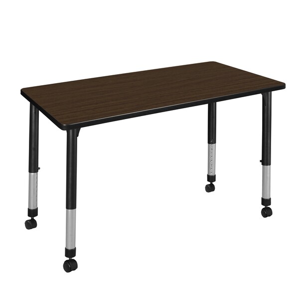 Regency Kee Height Adjustable Mobile Classroom Activity Table, 48 in W, 30 in L, Neo Walnut MT4830NWAPCBK - main