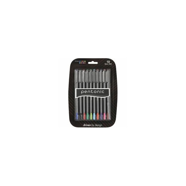 Pentonic Ballpoint Pen Set, 1 mm Pen Point, Assorted Ink, Nickel Silver Tip, 120PK PEN12199 - main