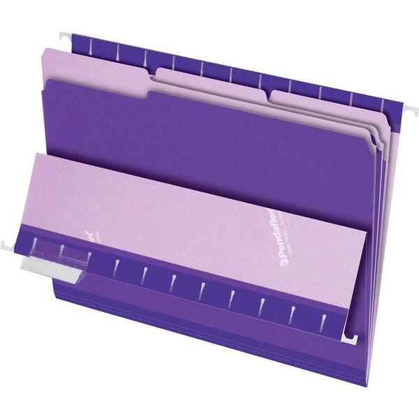 Tops Business Forms Pendaflex, INTERIOR FILE FOLDERS, 1/3-CUT TABS, LETTER SIZE, VIOLET, 100PK 421013VIO - main