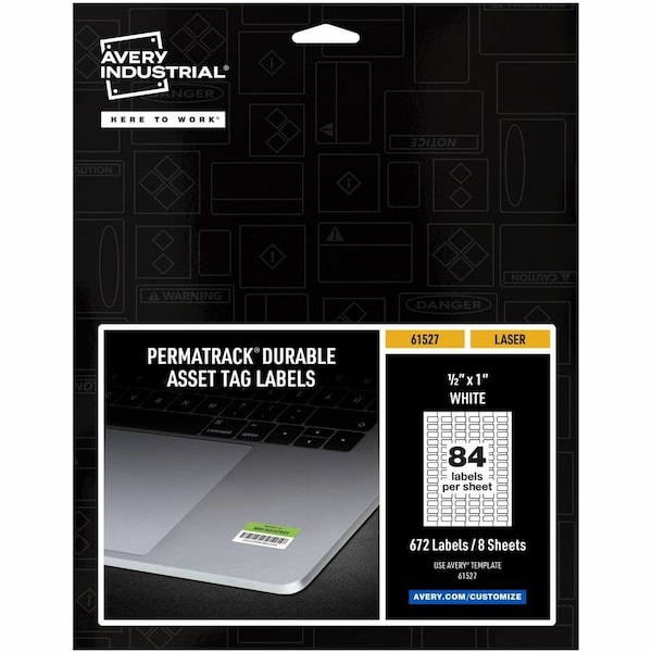 Avery PermaTrack Durable White Asset Ta, PK672 61527 - main