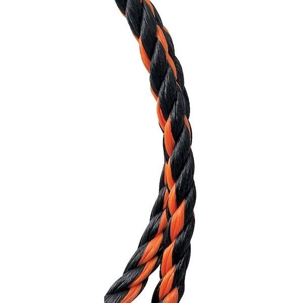 Baron Rope, 1/2 in Dia, 50 ft L, 420 lb Working Load, Polypropylene, Black/Orange 65543 - main
