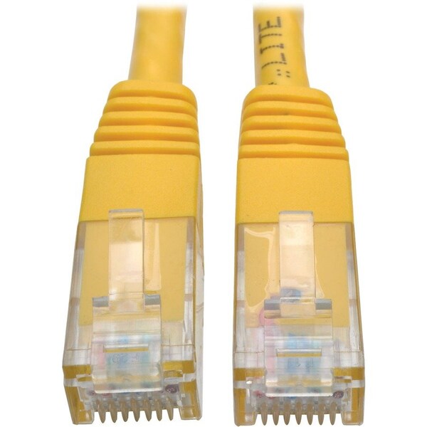 Eaton Tripp Lite Series Cat6 Gigabit Molded UTP Ethernet Cable RJ45 M/M, PoE, Yellow, 1 ft. 0.31 m N200-001-YW - main