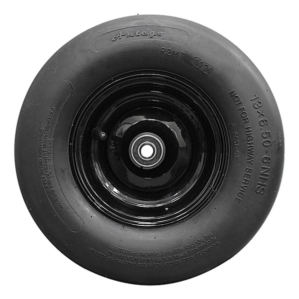 Antego 13 x 6.5-6 in Lawn Mower Tire & Wheel Assembly, Glossy Black, 2 PK A6452200090804136506 - main