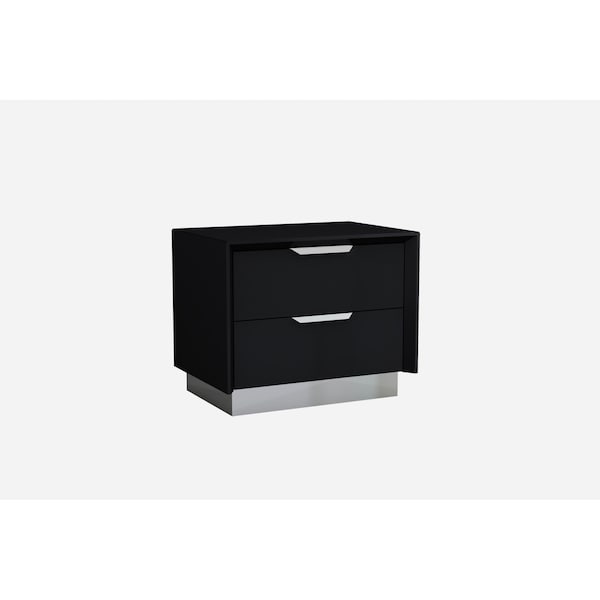 Homeroots 21" Black Wood Two Drawer Nightstand 370741 - main
