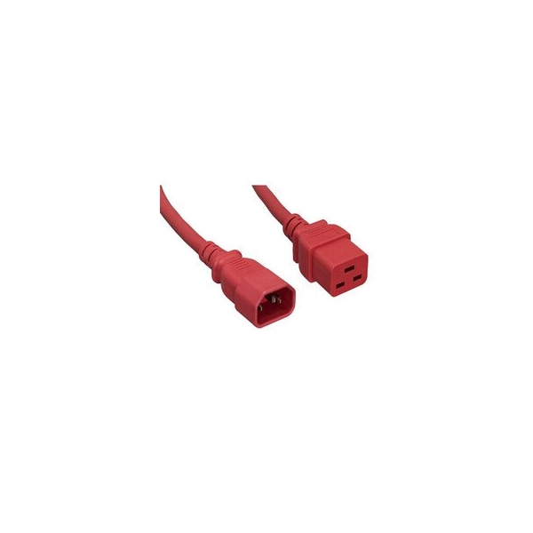 Cable Wholesale Power Cord, C14 to C19, 14 AWG, 15 Amp, Red, 6 foot 10W2-32206RD - main