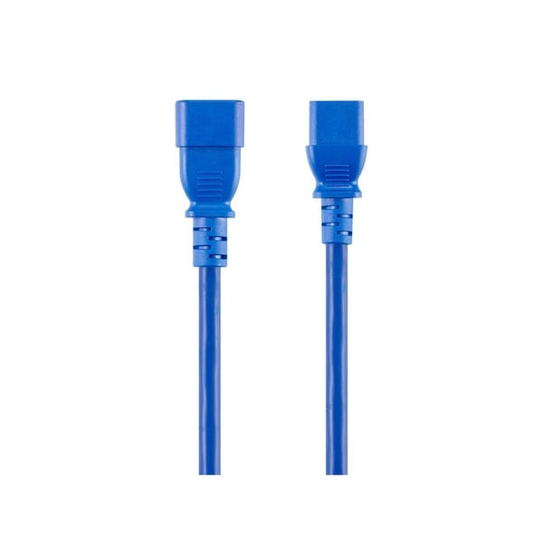 Monoprice SJT Extension Cord, 14 AWG, Indoor, 14/3, 1 Outlets, IEC 60320 C13, Blue, IEC 60320 C14, 3 ft 40111 - main