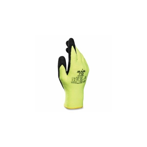 Mapa Professional Temp-Dex 710 Nitrile Palm-Coated Heat-Resistant Gloves, Size 9, Hi-Vis Yellow, Black Palm, 50PK 457-34710039 - main
