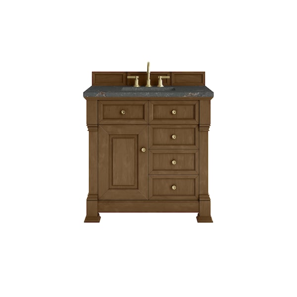 James Martin Vanities Brookfield 36 in. Single Vanity, Honey Oak w/ 3 CM Parisien Bleu Silestone Top 547-V36-HNO-3PBL - main