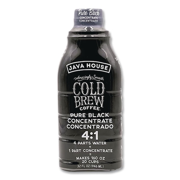 Java House Cold Brew Coffee Concentrate, Pure Black, 32 oz Bottle HFP01607 - main