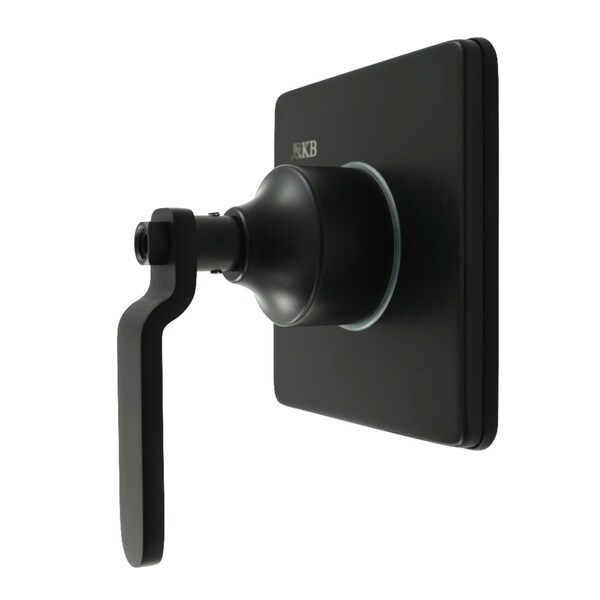 Kingston Brass Single-Handle Three-Way Diverter Valve with Square Trim Kit, Matte Black KS3040KL - main