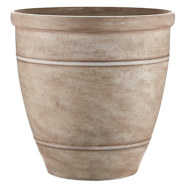Southern Patio Wright Planter, 18 in H, Rubber, White RUB-091530 - main