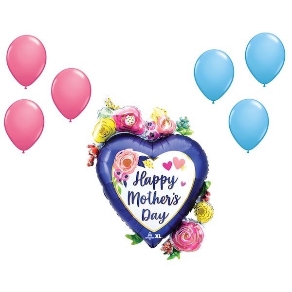 Loonballoon Mother's Day Theme Balloon Set, 34in. Mothers Day Satin Watercolor Floral Balloon 97718 - main