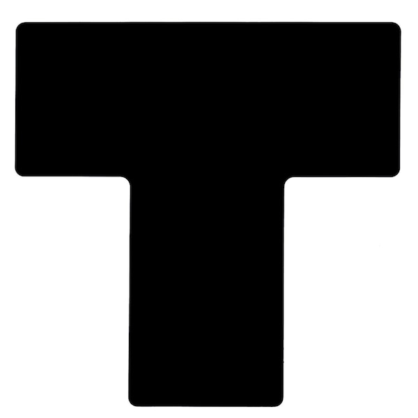 Brady ToughStripe Floor Marking Tape T-Shaped Marks - Polyester, Solid Color, Black, 4in x 10in, 20PK 104464 - main