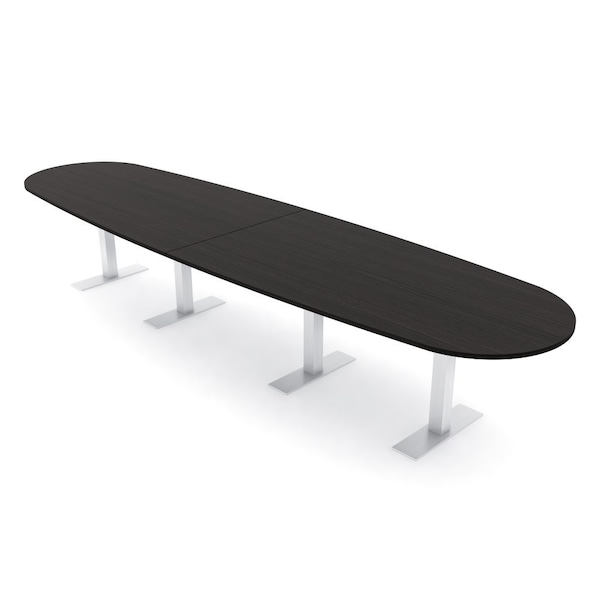 Skutchi Designs 14ft Conference Table With Power Unit | 14 Person Modular Boval Meeting Table | Harmony Series HAR-BOVL-48X168-T-U999ST19-NA - main