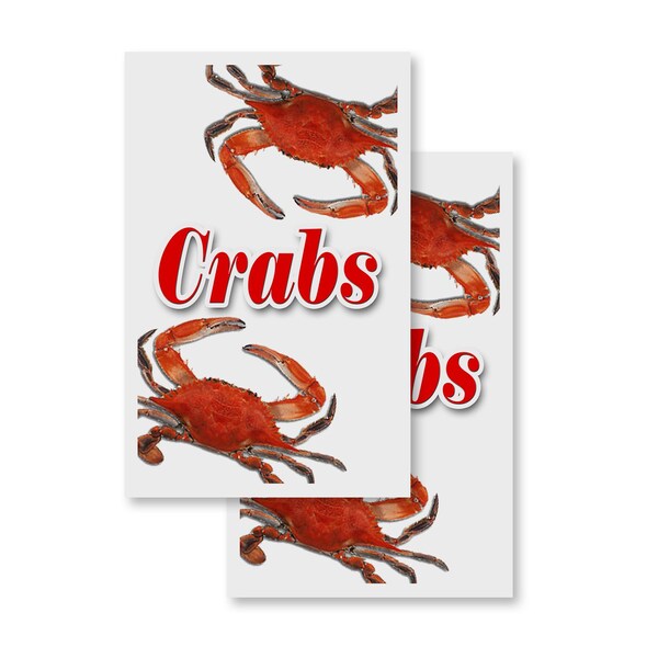 Signmission Crabs, Vinyl Decals Only 24 Inch x 36 Inch, Vinyl Decal, 2PK DSB-2436-2PACK-Crabs - main
