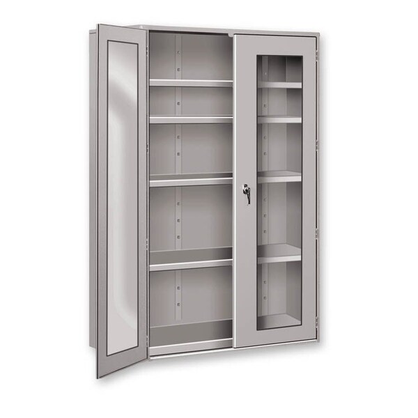 Pucel Heavy Duty Storage Cabinet, 36 in W x 60 in H x 19 in D, See-Thru Plexiglass Doors, Gray HDSC-3660-19-3-PLEX - main