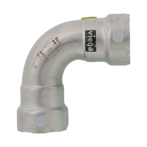 Viega MegaPress 90 elbow P1 0.75 P2 0.75 304 stainless steel 95010 - main