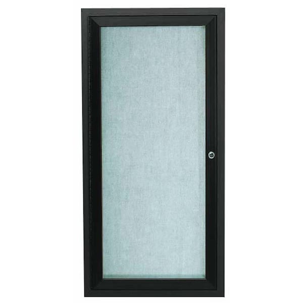 Aarco Outdoor Enclosed Bulletin Board w/ Al Frame, Standard Vinyl, Frame is Bronze Anodized Al, 24''Hx12''W ODCC2412RBA - main