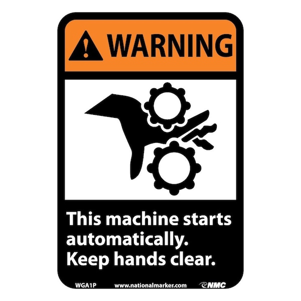 Nmc Warning This Machine Starts Automatically Sign WGA1P - main