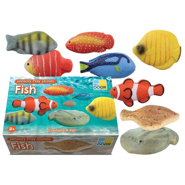 Yellow Door Sensory Play Stones, Fish, 8-Piece Set YD1236 - main