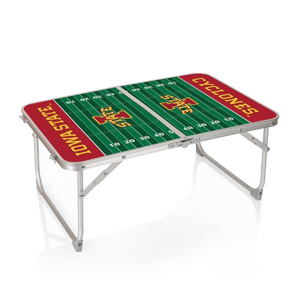 Picnic Time Family Of Brands Iowa State Cyclones - Concert Table Mini Portable Table, Charcoal Wood Grain 843-00-141-234-0 - main