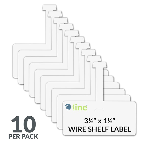 C-Line Products 3-1/2" x 1-1/2" White Wire Shelf Tag, 10PK 87411 - main