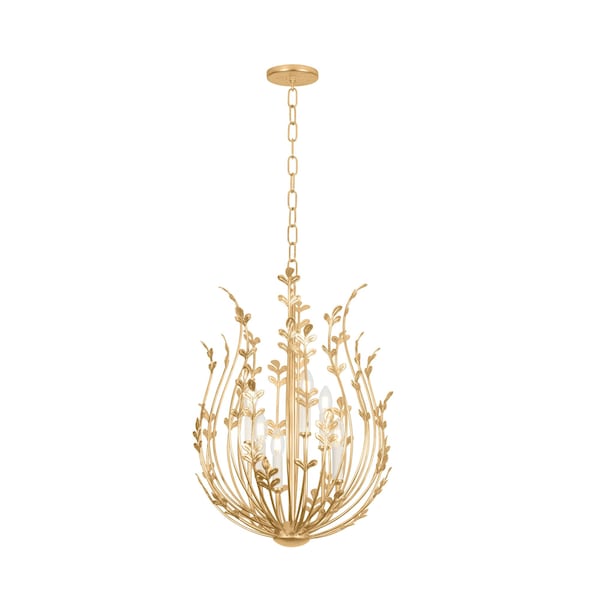 Troy Lighting Delmore 20.25in wide 6 Light Chandelier in Vintage Gold Leaf F4620-VGL - main