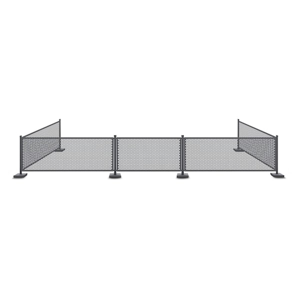 Factory 2U Commercial Patio Gray Aluminum Bar Restaurant Fence Kit, 36ft L, 34in H, Flexible Layout, Powdercoat w/ UV Topcoat 805679 - main