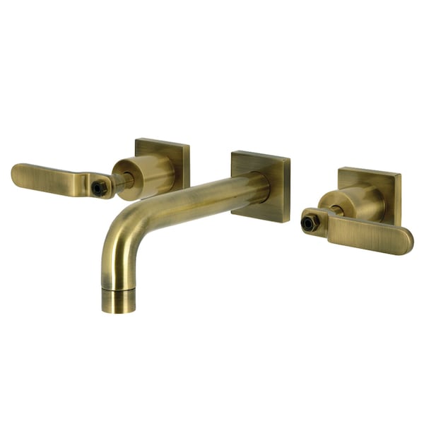 Kingston Brass Double-Handle Wall Mount Bathroom Faucet, Antique Brass KS6123KL - main