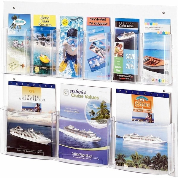 Safco See-Thru 3 Magazine and 6 Pamphlet Display 5666CL - main