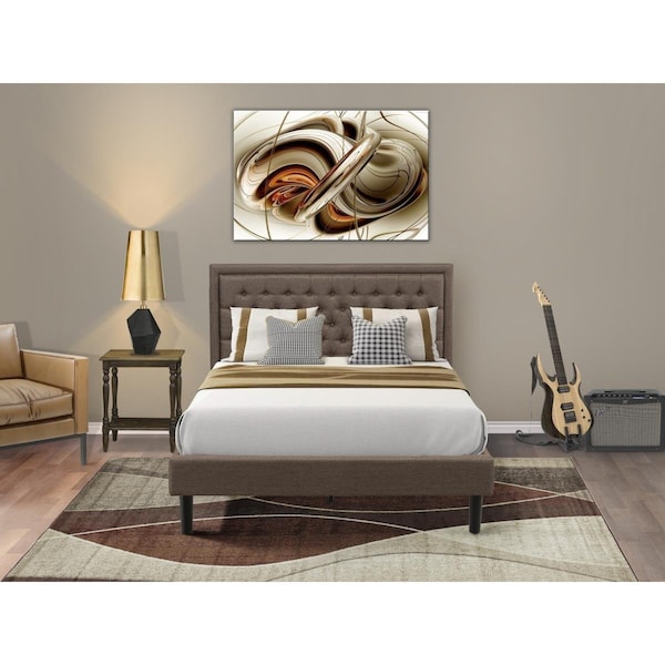 East West Furniture 2 Piece Kendall Queen Size Bedroom Set - Black KD18Q-1BF07 - main