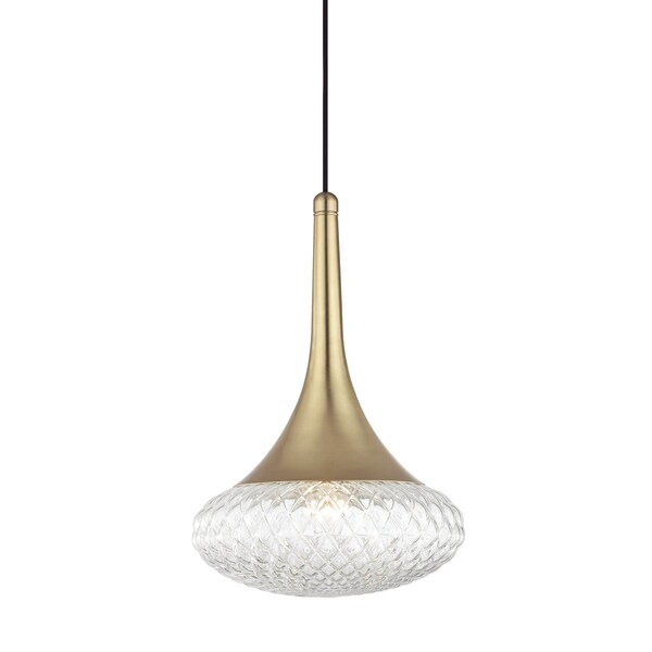 Mitzi Bella 1 Light Pendant 11.75 In. Aged Brass H114701D-AGB - main
