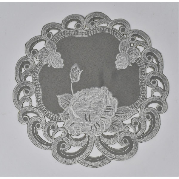 Sinobrite 12 in. Slate Rose Doily H9490-012 - main