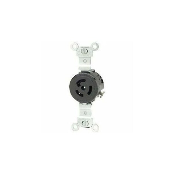 Leviton LockingReceptacle, 15A, 1/2hp, 125VAC, Black 4710 - main