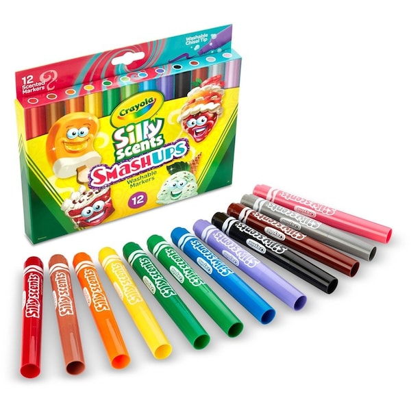 Crayola Wedge Tip Silly Scents Smash Ups Markers, 12 Colors, 36PK 588279 - main